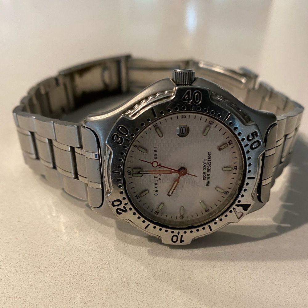 Charles Hubert Men’s Silver Watch